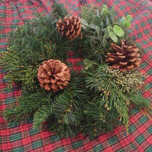 Faux Greenery Candle Ring Wreath - Never Used